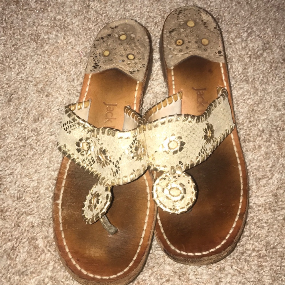 Women’s Jack Rodgers gold sandals